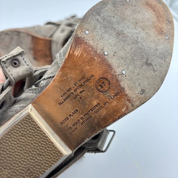 Allsaints Bonnie Fringe Harness Suede Ankle Booties Boots Women's 37 - Picture 7 of 10